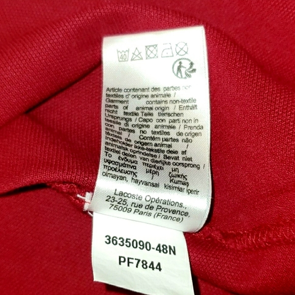 Burgundy Lacoste 1/2 Sleeve Polo - Picture 7 of 8